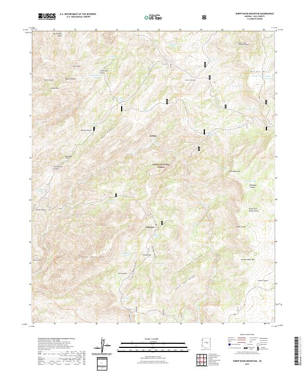 US Topo 7.5-minute map for Sheep Basin Mountain AZ