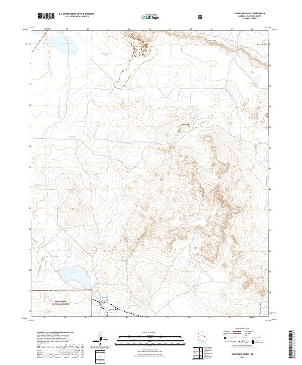 US Topo 7.5-minute map for Sheepskin Wash AZ