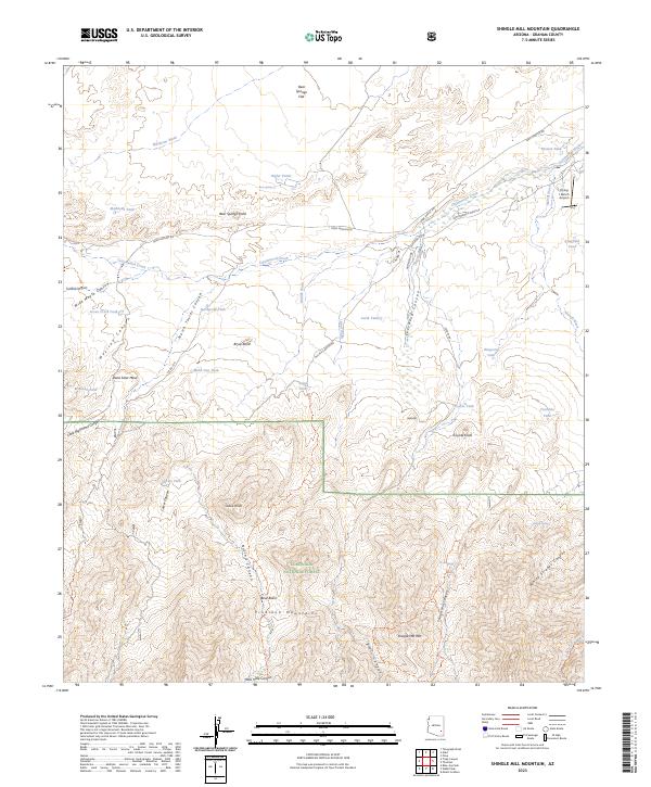US Topo 7.5-minute map for Shingle Mill Mountain AZ