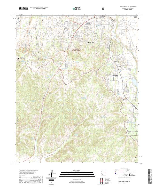 US Topo 7.5-minute map for Show Low South AZ