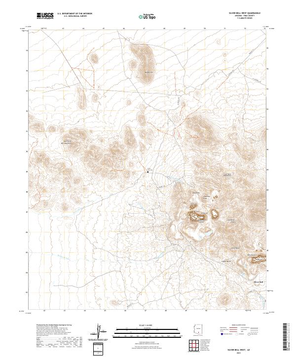 US Topo 7.5-minute map for Silver Bell West AZ