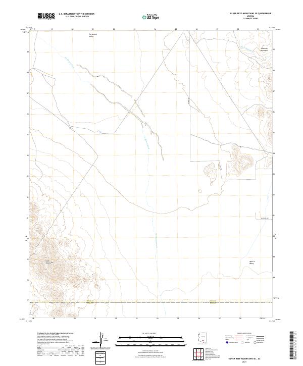 US Topo 7.5-minute map for Silver Reef Mountains SE AZ