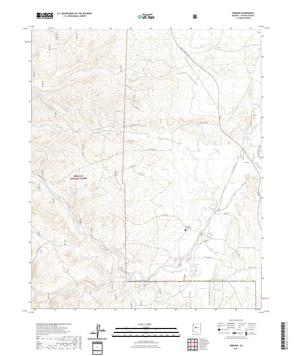 US Topo 7.5-minute map for Simmons AZ