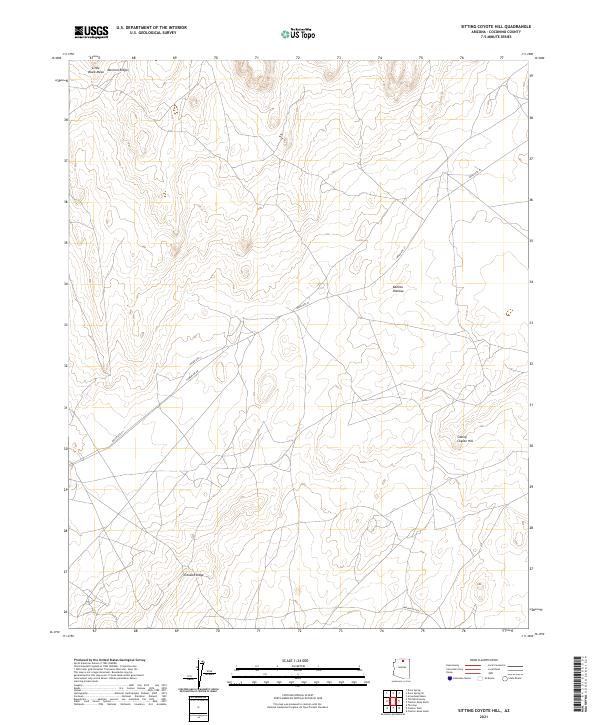 US Topo 7.5-minute map for Sitting Coyote Hill AZ