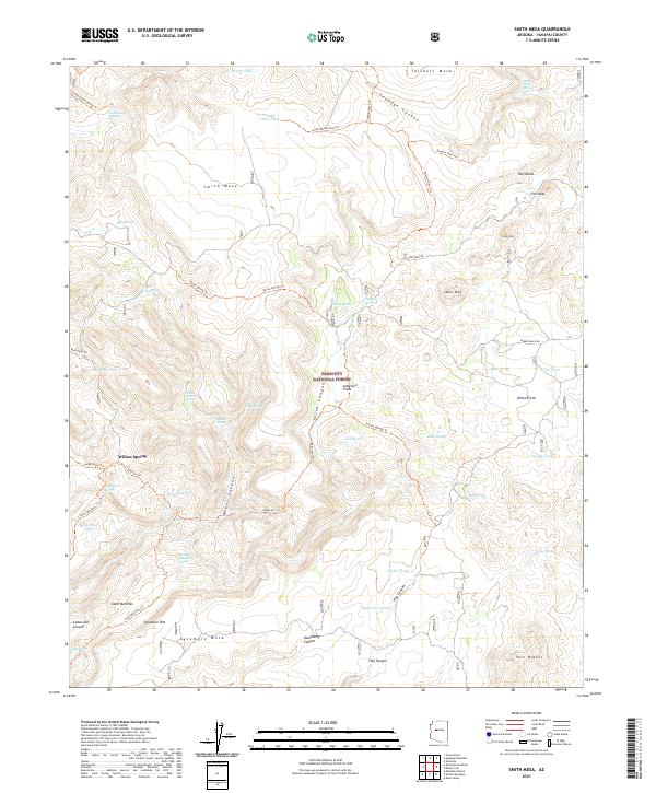 US Topo 7.5-minute map for Smith Mesa AZ