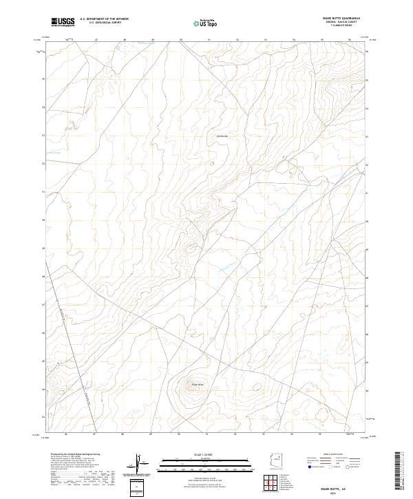 US Topo 7.5-minute map for Snake Butte AZ