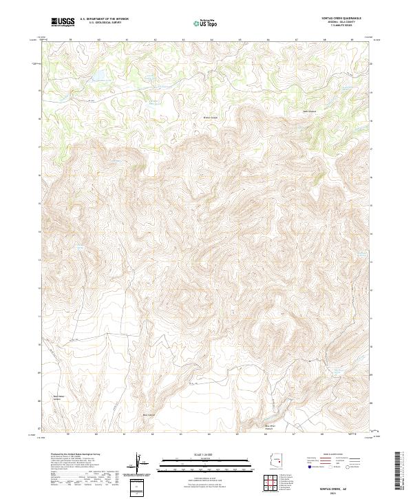 US Topo 7.5-minute map for Sontag Creek AZ