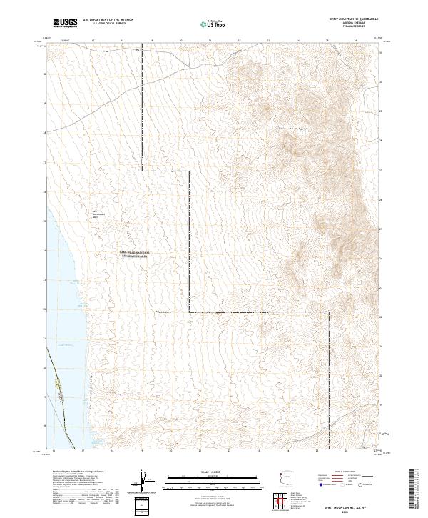 US Topo 7.5-minute map for Spirit Mountain NE AZNV
