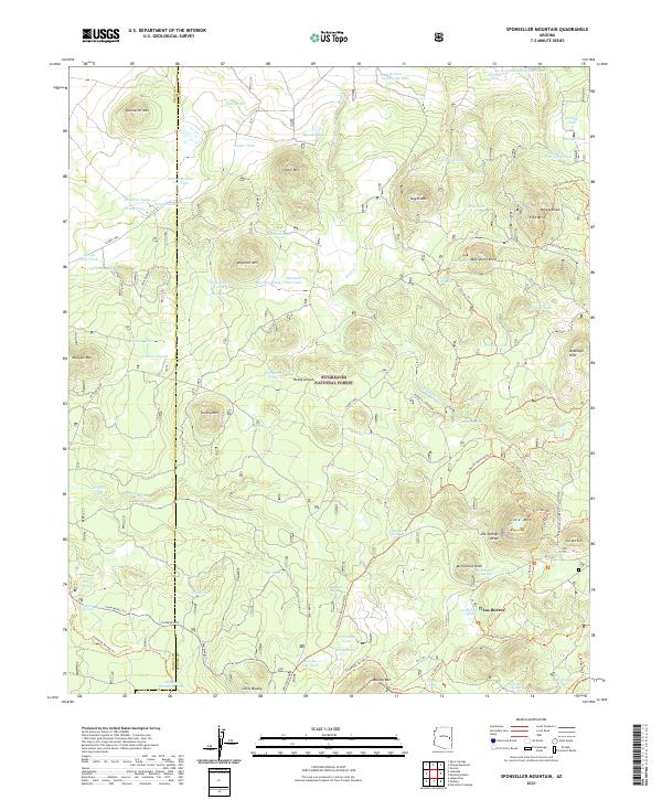 US Topo 7.5-minute map for Sponseller Mountain AZ