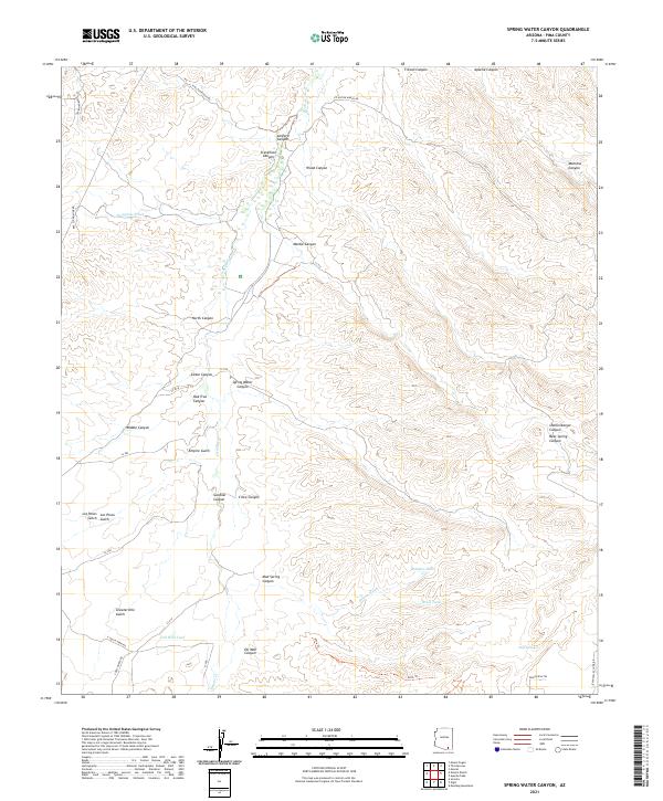 US Topo 7.5-minute map for Spring Water Canyon AZ