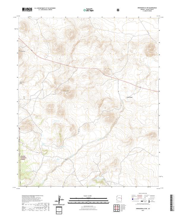 US Topo 7.5-minute map for Springerville NW AZ