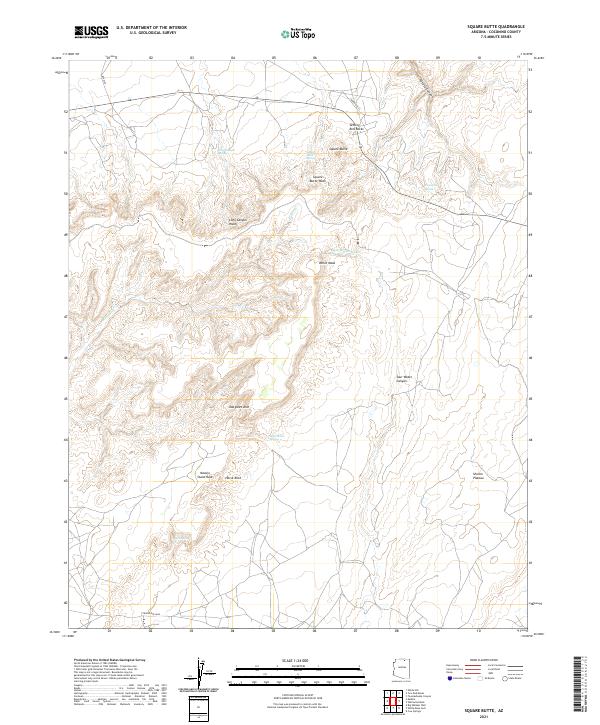 US Topo 7.5-minute map for Square Butte AZ