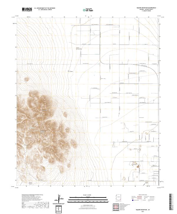 US Topo 7.5-minute map for Square Mountain AZ