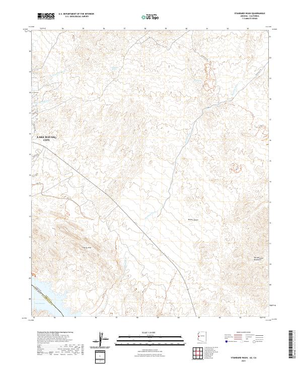 US Topo 7.5-minute map for Standard Wash AZCA