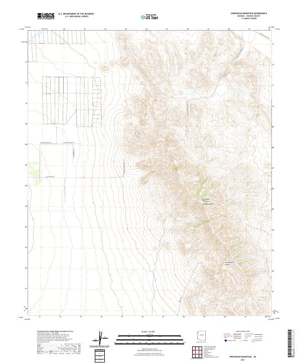 USGS US Topo 7.5-minute map for Swisshelm Mountain AZ 2021