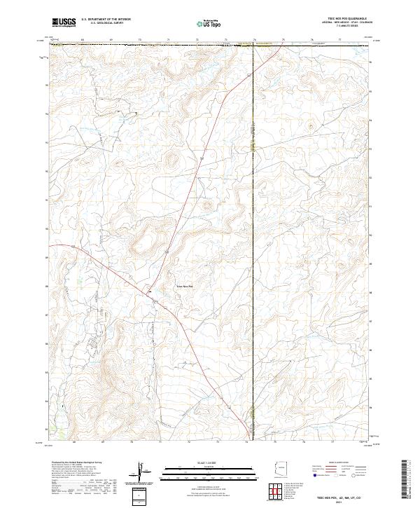 US Topo 7.5-minute map for Teec Nos Pos AZNMUTCO