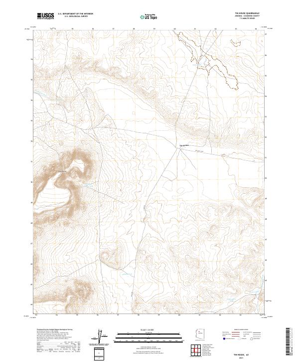 US Topo 7.5-minute map for Tin House AZ