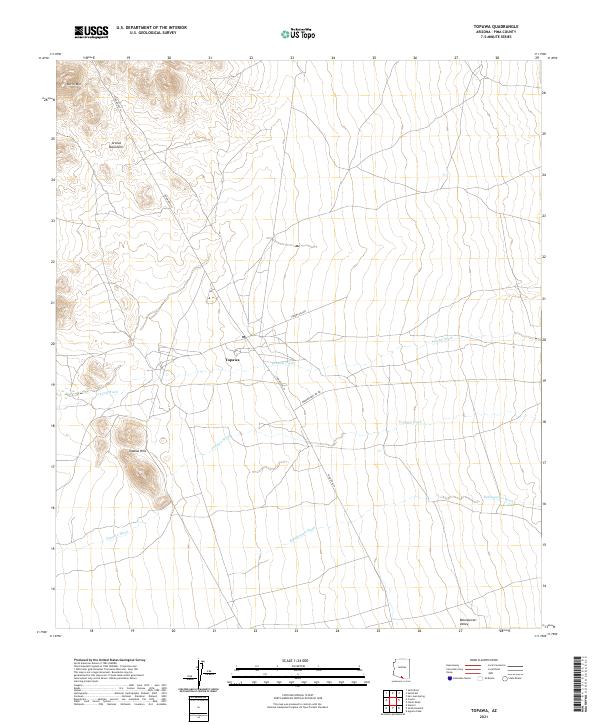 USGS US Topo 7.5-minute map for Topawa AZ 2021