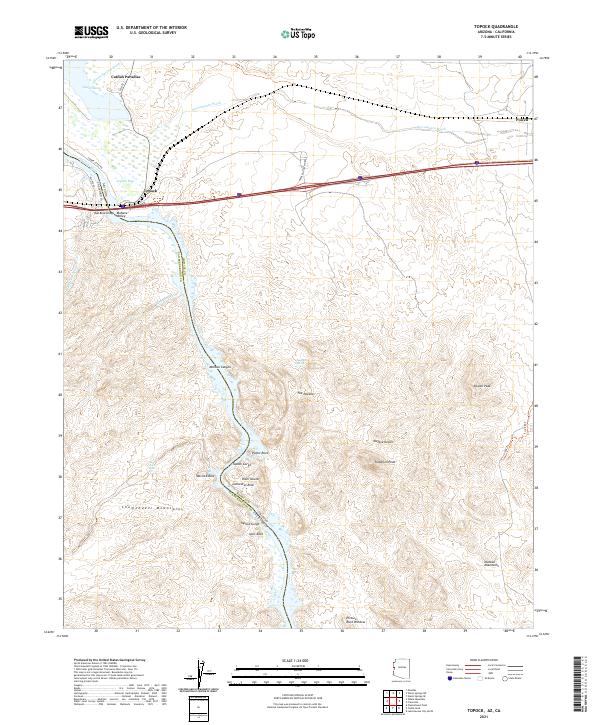 US Topo 7.5-minute map for Topock AZCA