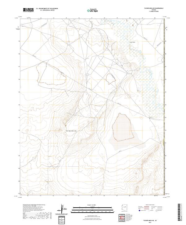 US Topo 7.5-minute map for Tucker Mesa NE AZ – American Map Store