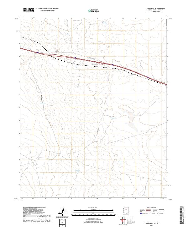 US Topo 7.5-minute map for Tucker Mesa SW AZ