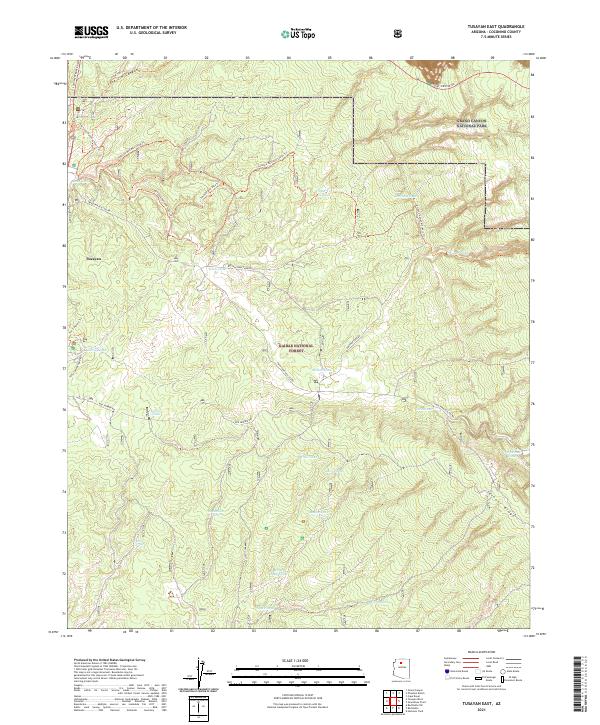 Tusayan Map US Topo 7.5-minute map for Tusayan East AZ – American Map Store