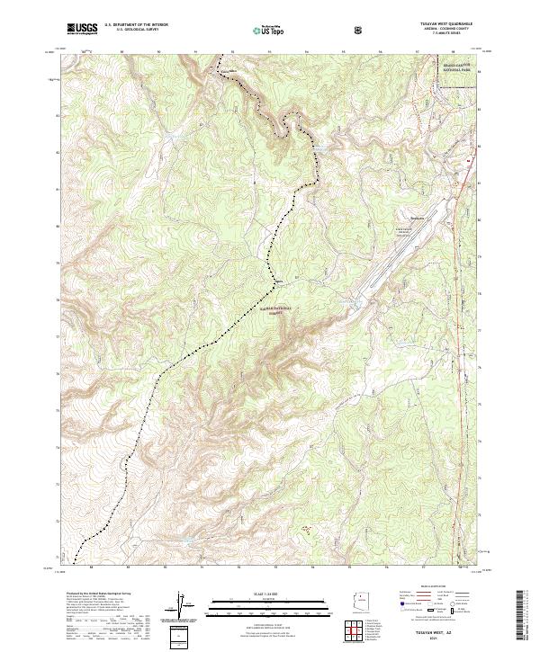 Tusayan Map US Topo 7.5-minute map for Tusayan West AZ – American Map Store
