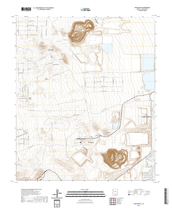 USGS US Topo 7.5-minute map for Twin Buttes AZ 2021