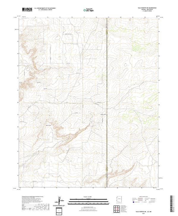 US Topo 7.5-minute map for Valle Bonito NE AZNM