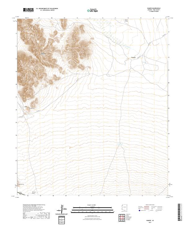 USGS US Topo 7.5-minute map for Vamori AZ 2021