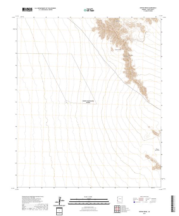 USGS US Topo 7.5-minute map for Vopoki Ridge AZ 2021