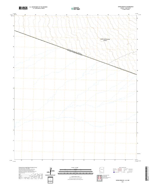 USGS US Topo 7.5-minute map for Vopoki Ridge SE AZSON 2021