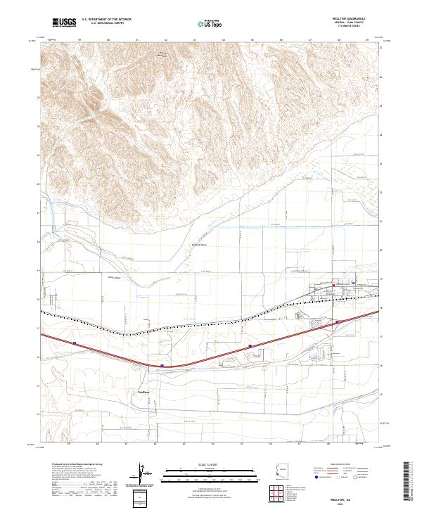 USGS US Topo 7.5-minute map for Wellton AZ 2021