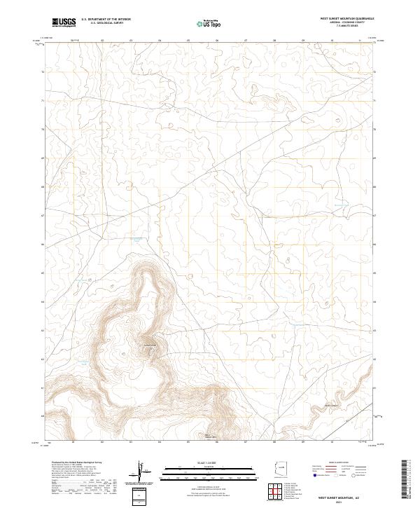 US Topo 7.5-minute map for West Sunset Mountain AZ