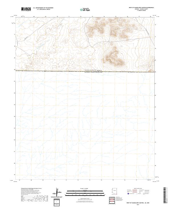 USGS US Topo 7.5-minute map for West of Guadalupe Canyon AZSON 2021