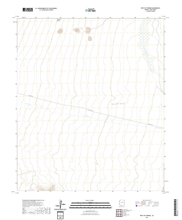 US Topo 7.5-minute map for West of Pisinimo AZ