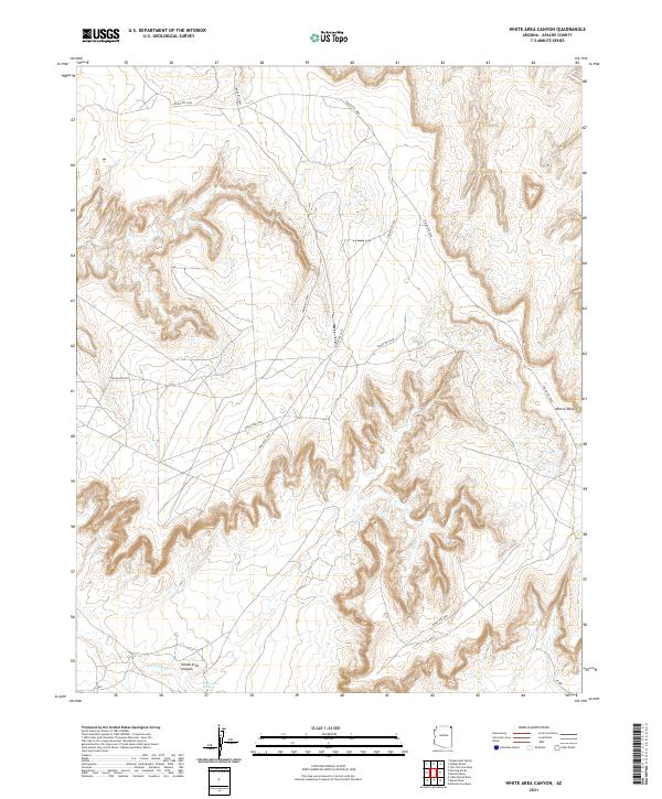 US Topo 7.5-minute map for White Area Canyon AZ