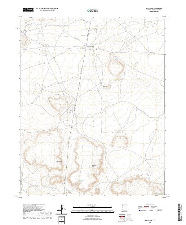 US Topo 7.5-minute map for White Cone AZ