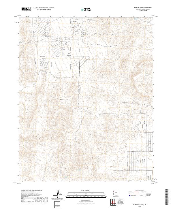 US Topo 7.5-minute map for White Hills East AZ