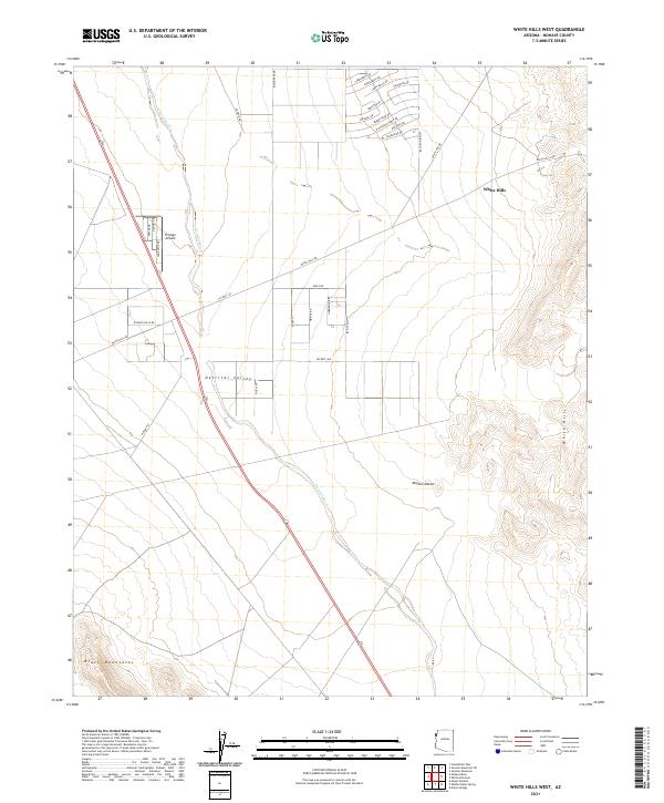 US Topo 7.5-minute map for White Hills West AZ
