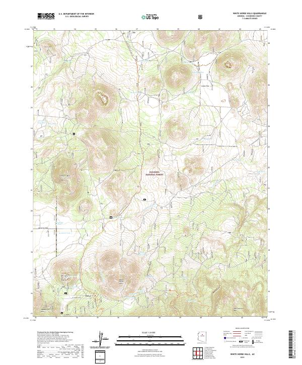 US Topo 7.5-minute map for White Horse Hills AZ