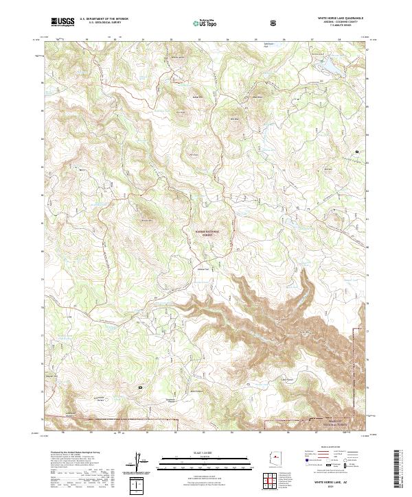 US Topo 7.5-minute map for White Horse Lake AZ