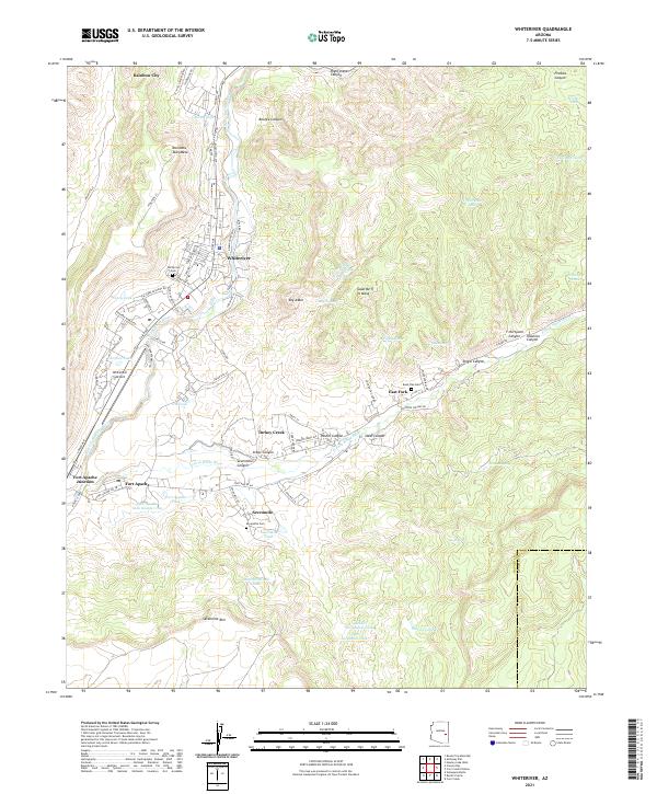 US Topo 7.5-minute map for Whiteriver AZ