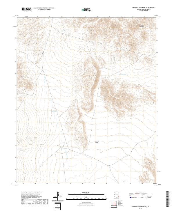 US Topo 7.5-minute map for Whitlock Mountains NE AZ