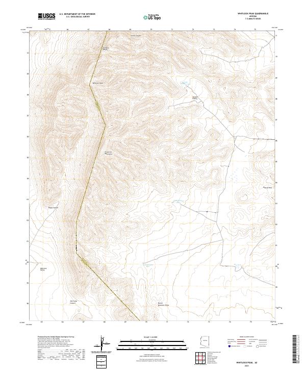US Topo 7.5-minute map for Whitlock Peak AZ