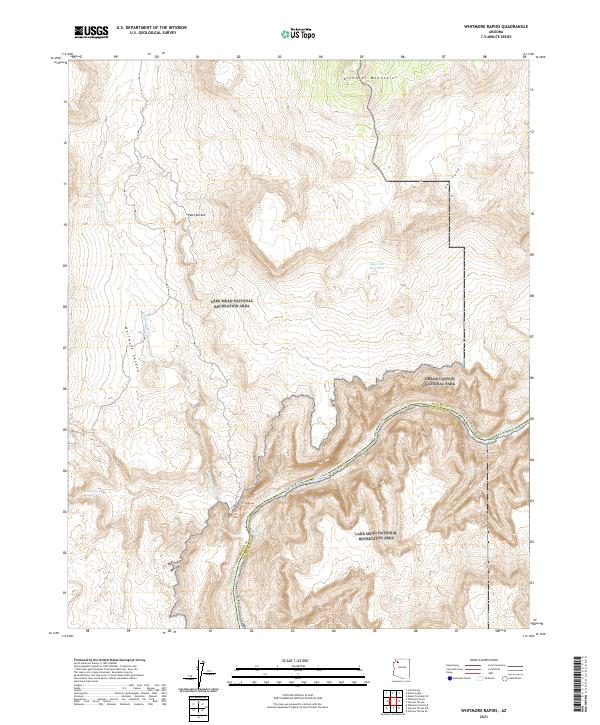 US Topo 7.5-minute map for Whitmore Rapids AZ