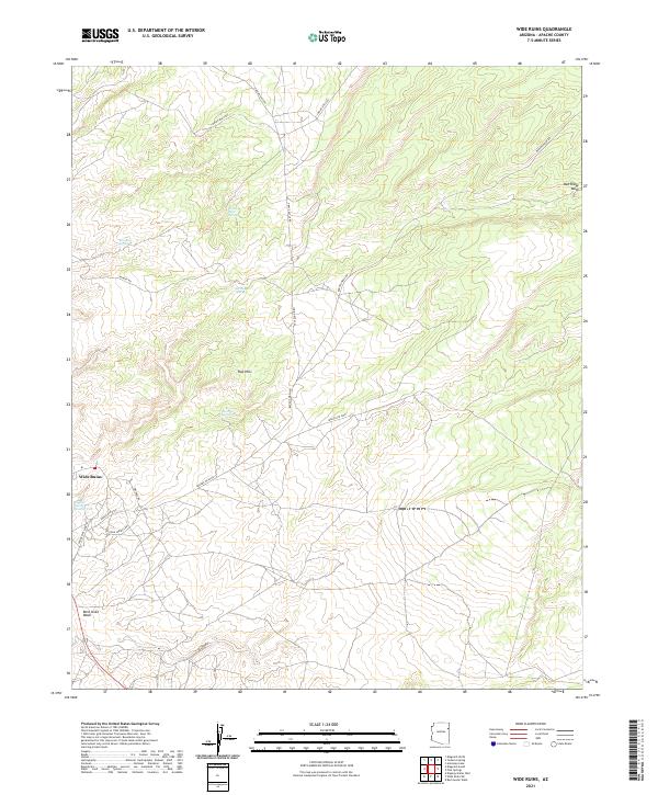 US Topo 7.5-minute map for Wide Ruins AZ