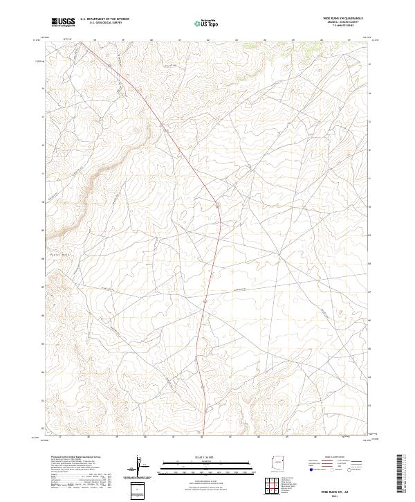 US Topo 7.5-minute map for Wide Ruins SW AZ