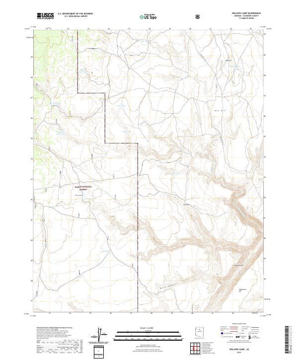 US Topo 7.5-minute map for Willows Camp AZ
