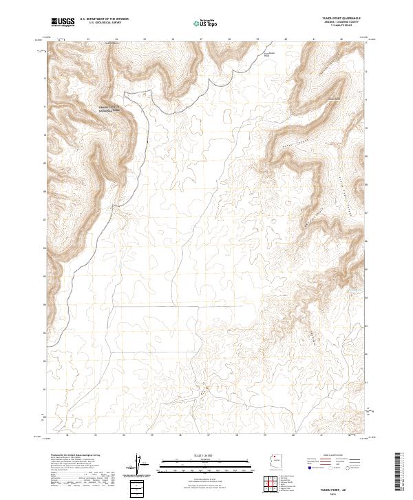 US Topo 7.5-minute map for Yunosi Point AZ
